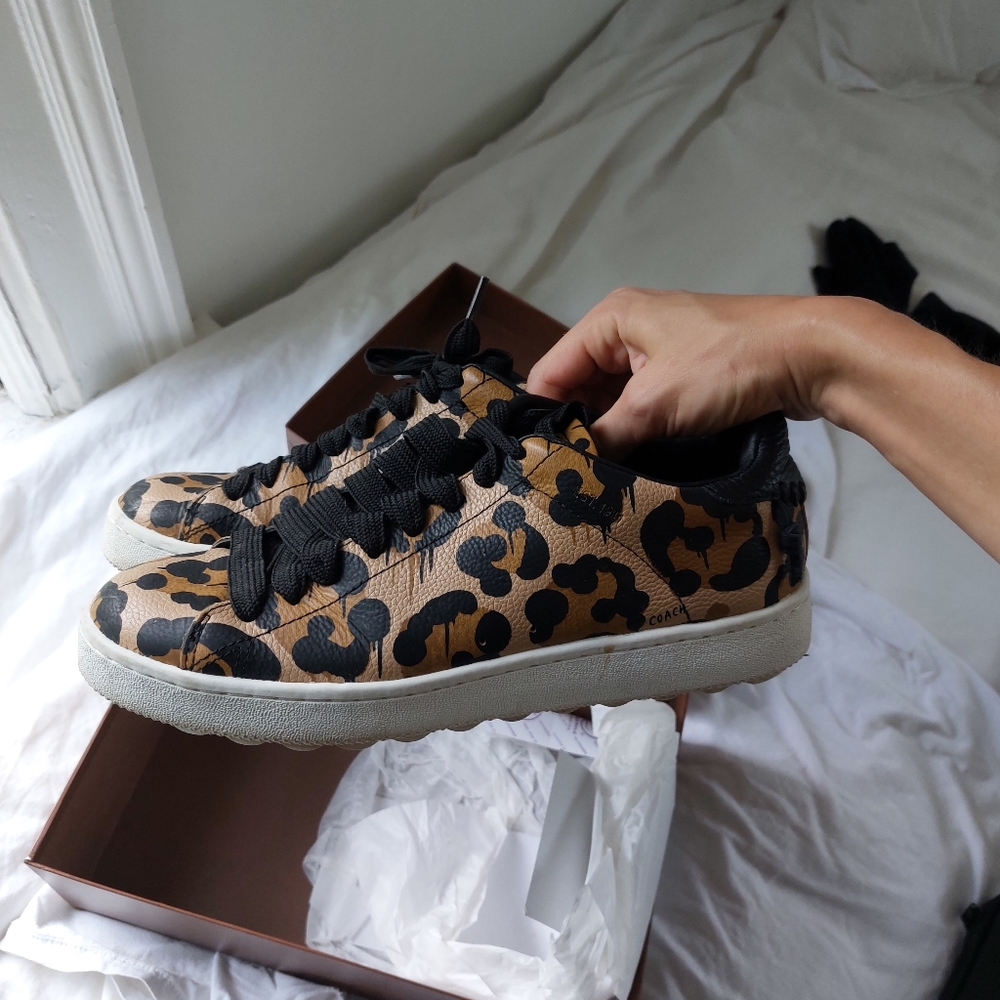 Coach Leopard leather sneakers